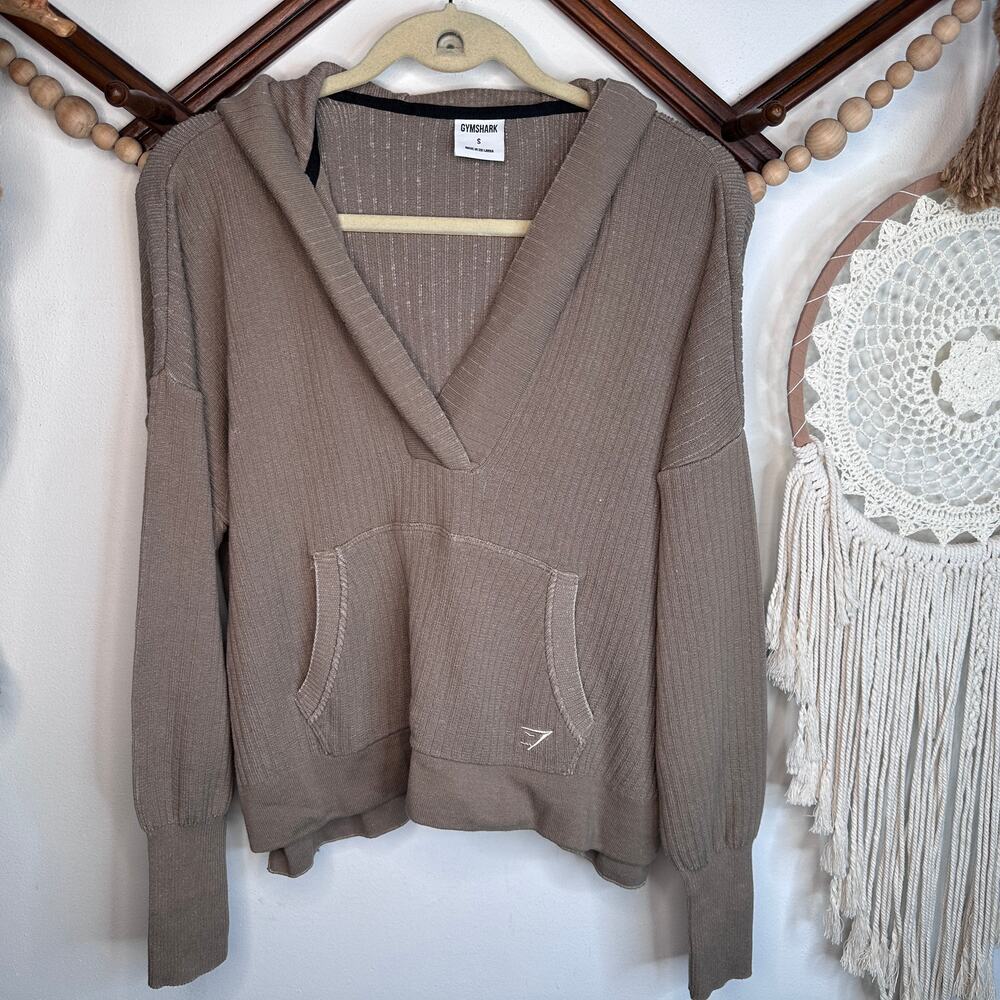 Gymshark Brown Pebble Gray Pause Knitwear Hoodie